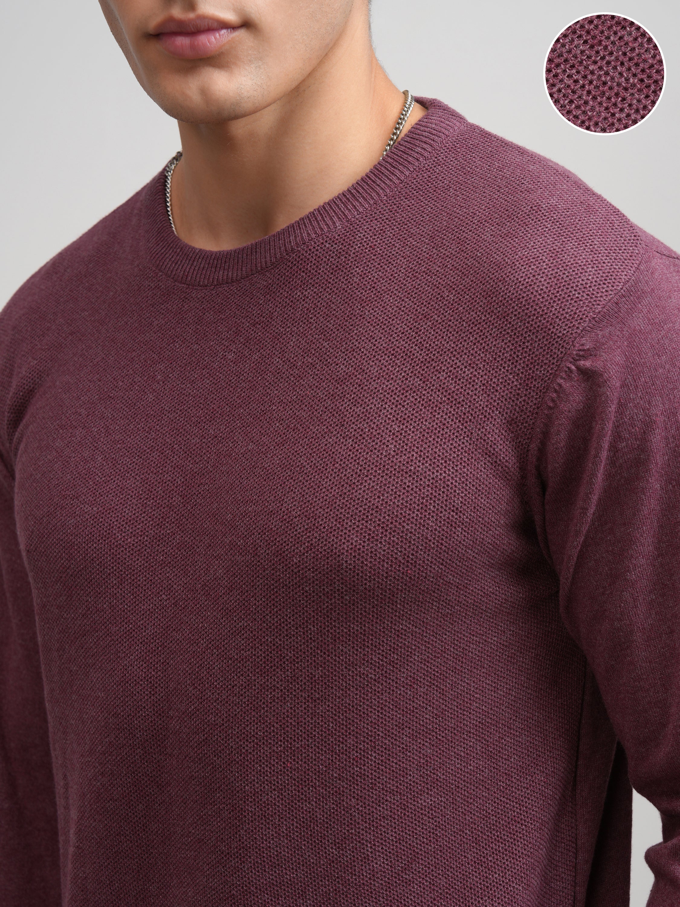 Highlander Men Maroon Solid Round Neck Regular Fit T-Shirt - Maroon - Image 5