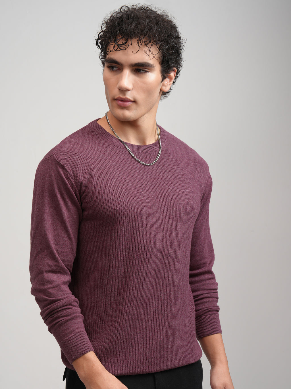 Highlander Men Maroon Solid Round Neck Regular Fit T-Shirt - Maroon - Image 6
