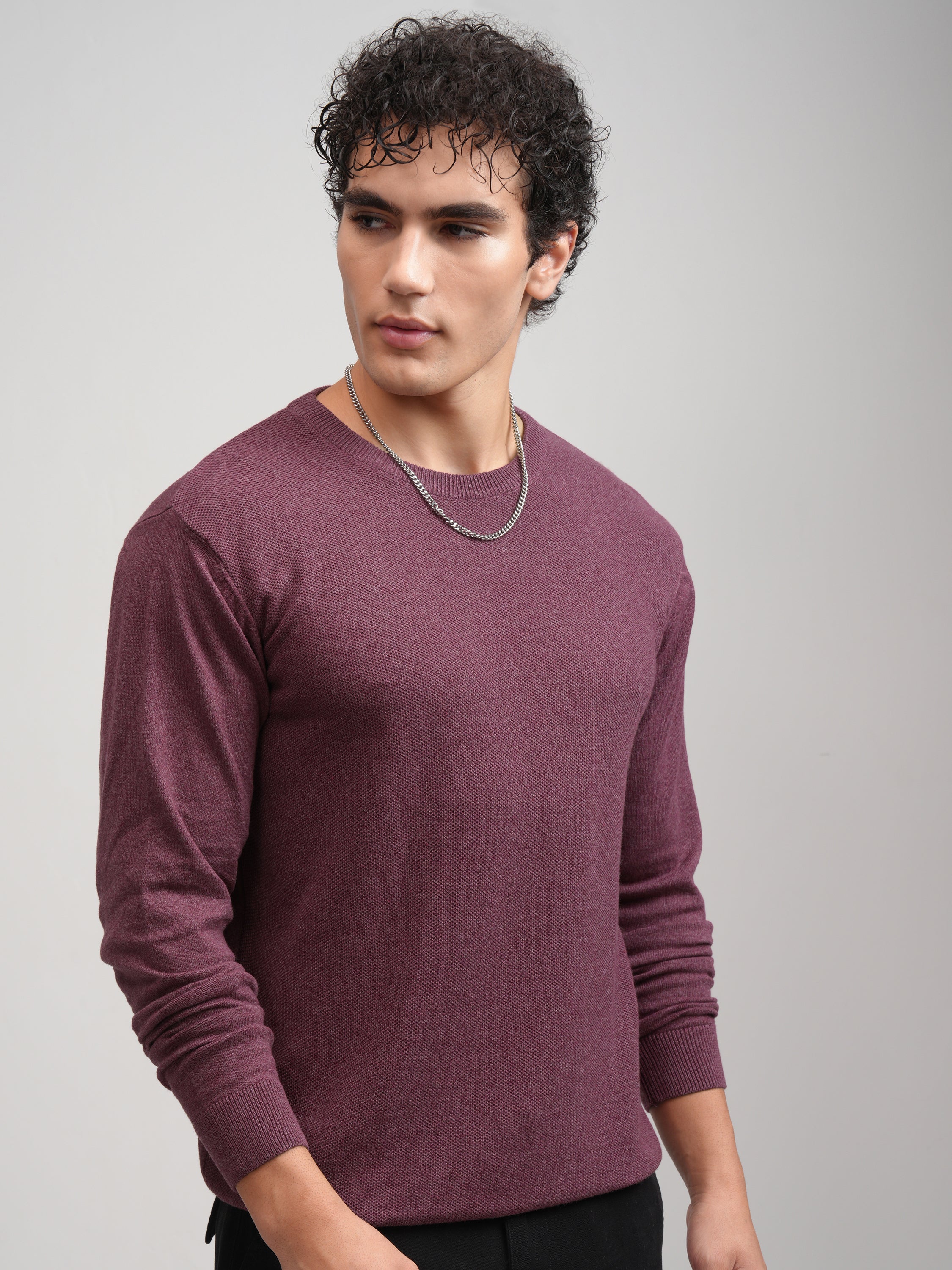 Highlander Men Maroon Solid Round Neck Regular Fit T-Shirt - Maroon - Image 6