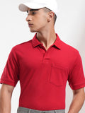 Highlander Men Maroon Solid Polo Collar T-Shirt - Maroon - Image 1