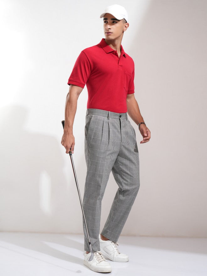 Highlander Men Maroon Solid Polo Collar T-Shirt - Maroon - Image 2