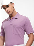 Highlander Men Mauve Solid Polo Collar T-Shirt - Mauve - Image 1