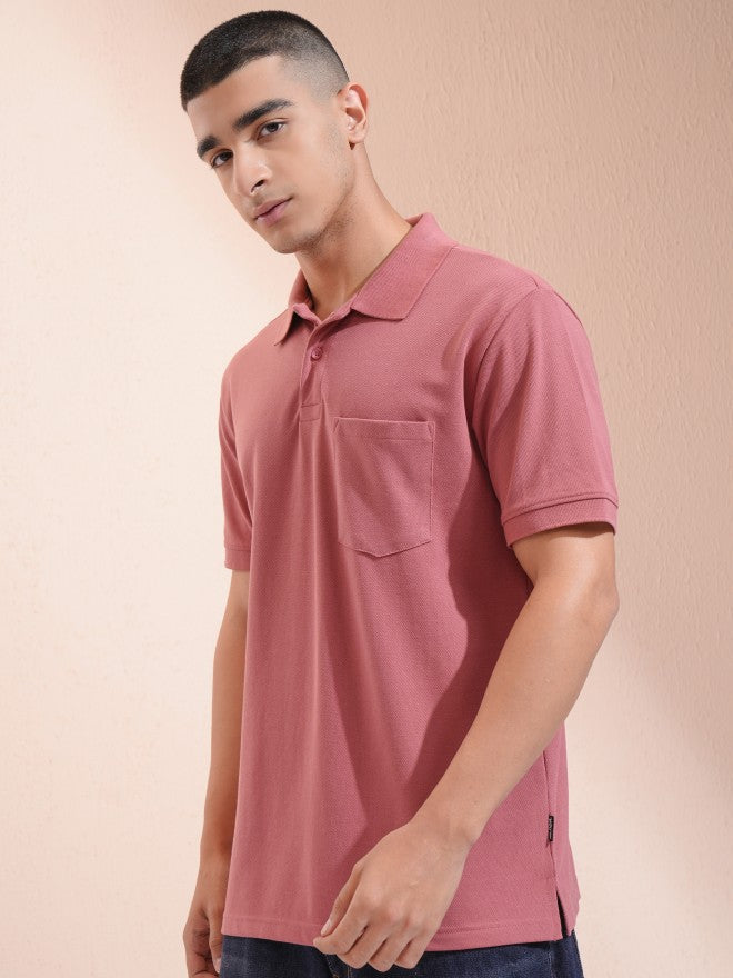 Highlander Men Rust Solid Polo Collar T-Shirt - Rust - Image 4