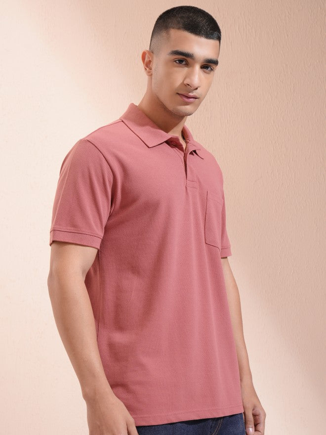 Highlander Men Rust Solid Polo Collar T-Shirt - Rust - Image 6