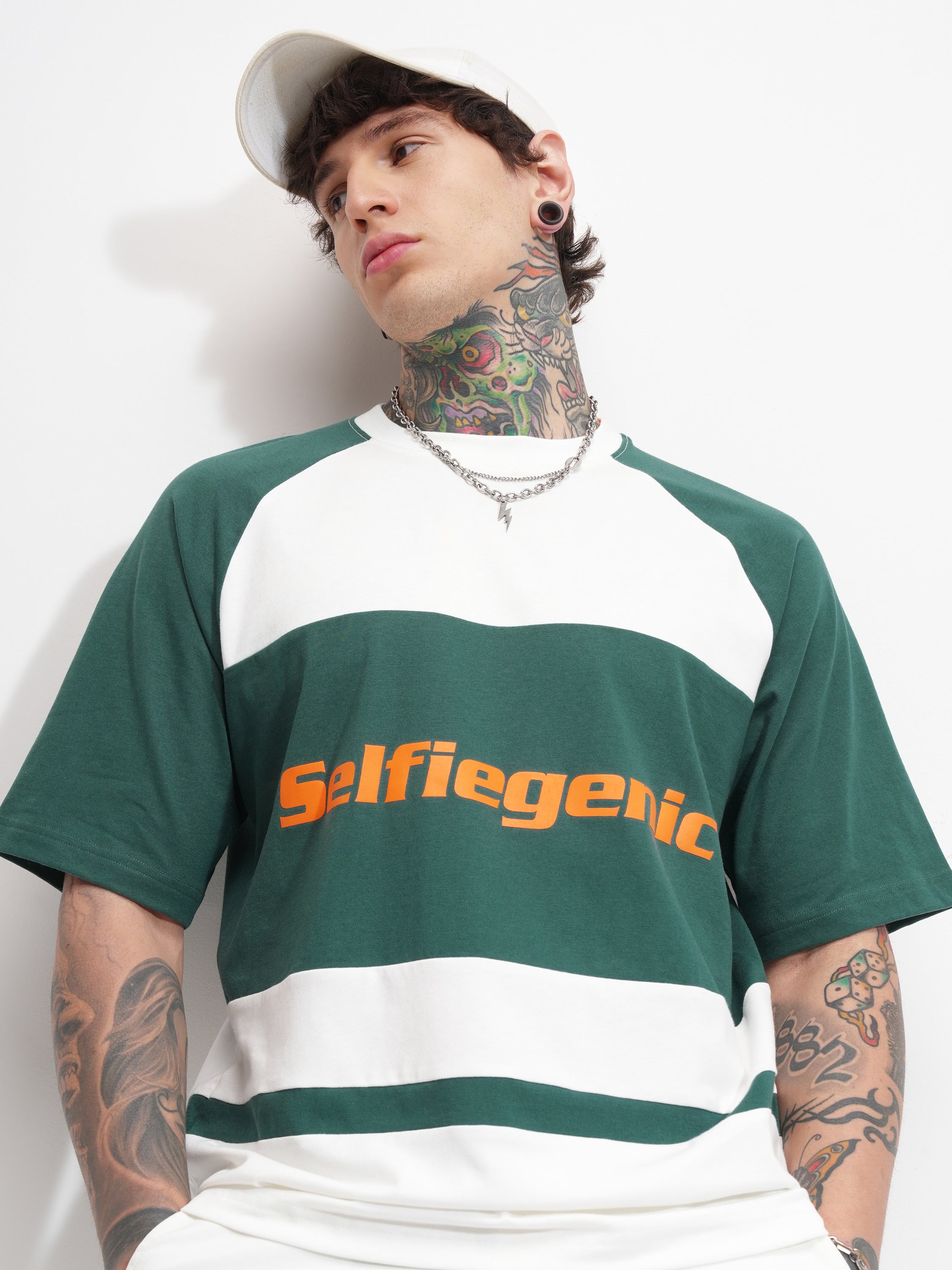 Highlander Men White Printed Round Neck Oversized Fit T-Shirt - White - Image 1