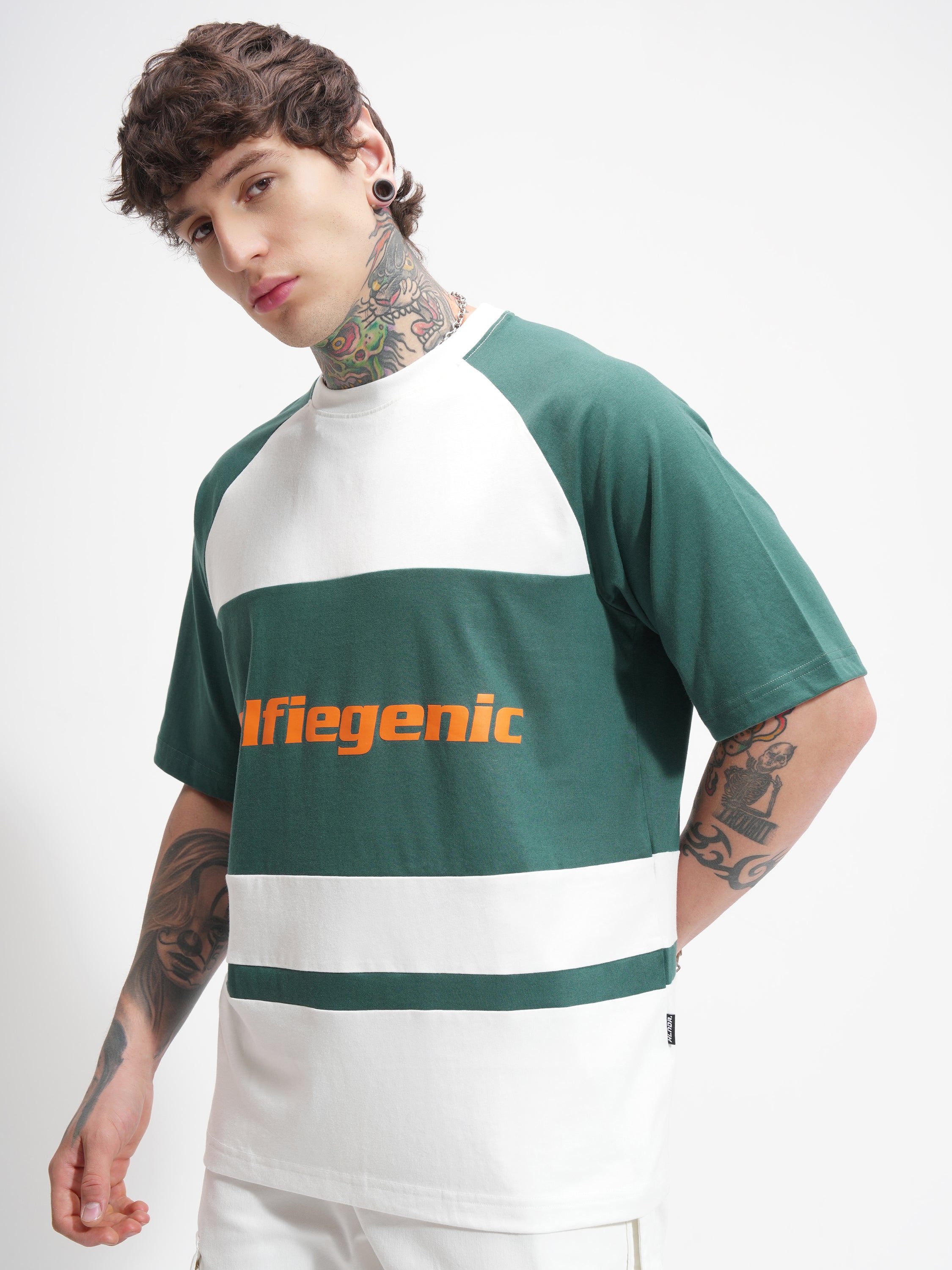 Highlander Men White Printed Round Neck Oversized Fit T-Shirt - White - Image 4