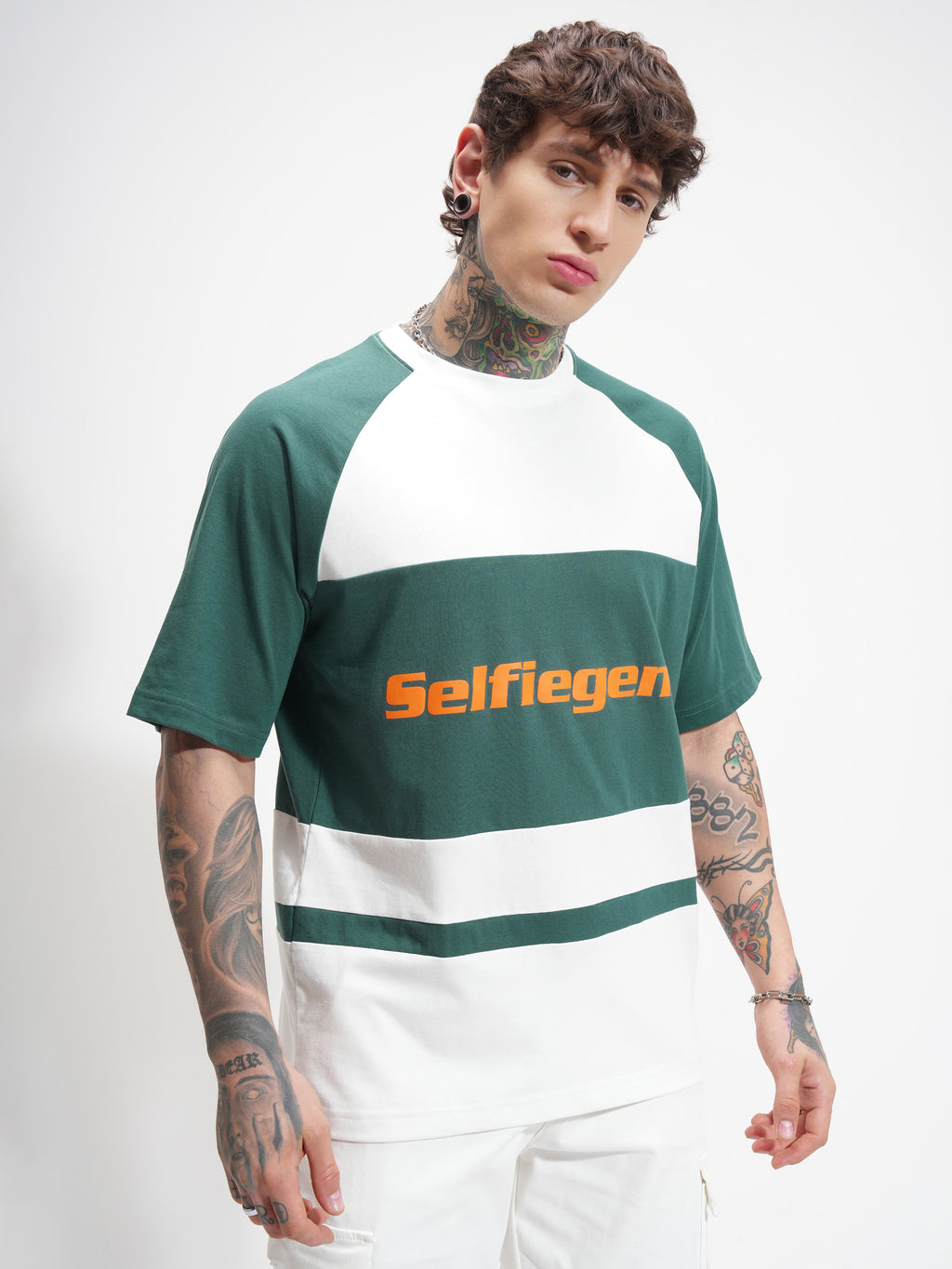 Highlander Men White Printed Round Neck Oversized Fit T-Shirt - White - Image 6