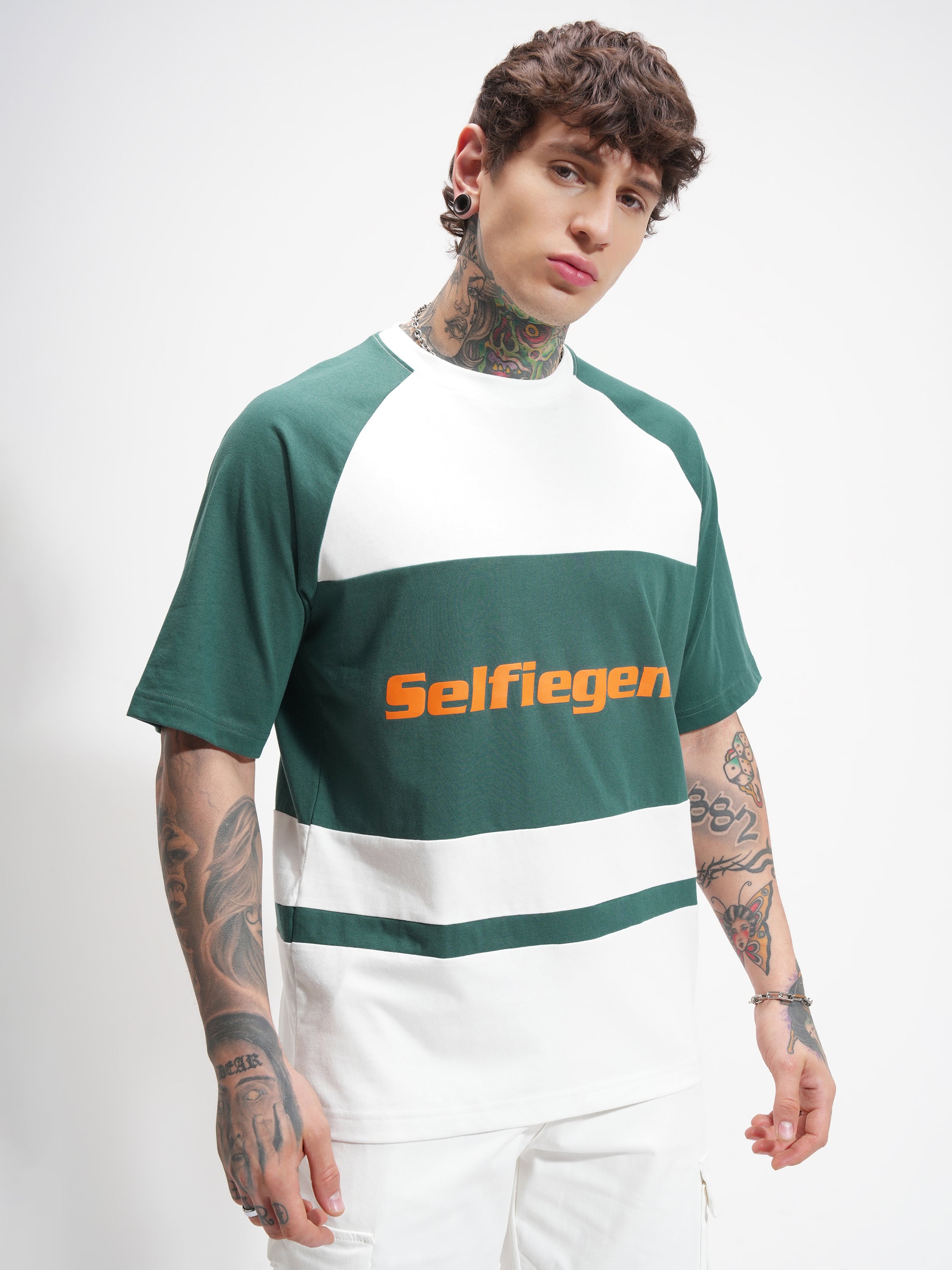 Highlander Men White Printed Round Neck Oversized Fit T-Shirt - White - Image 6