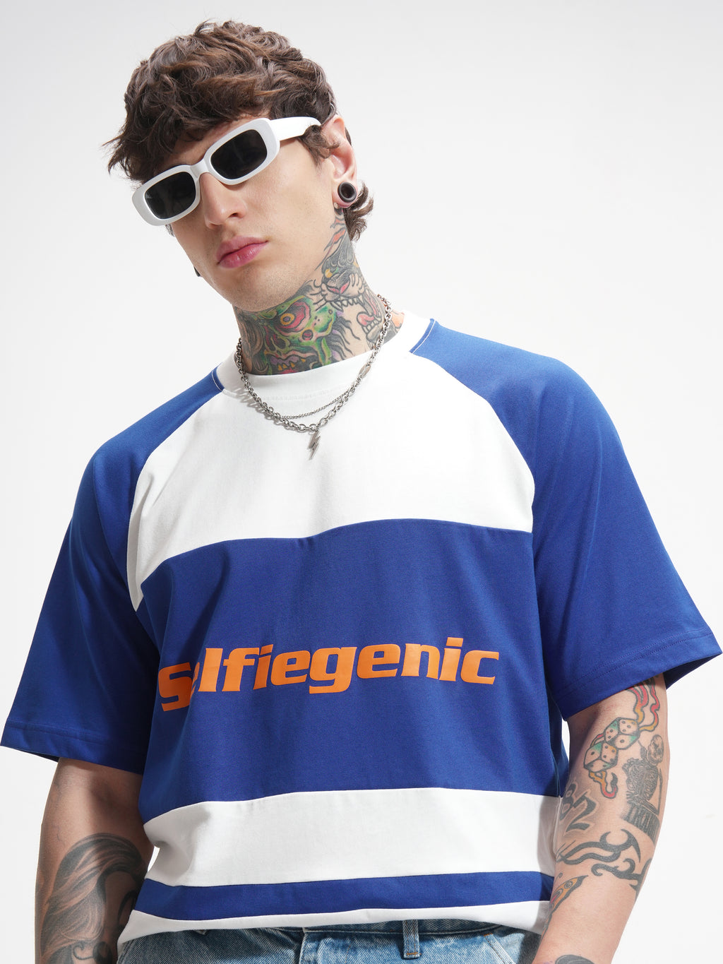 Highlander Men White Printed Round Neck Oversized Fit T-Shirt - White - Image 1