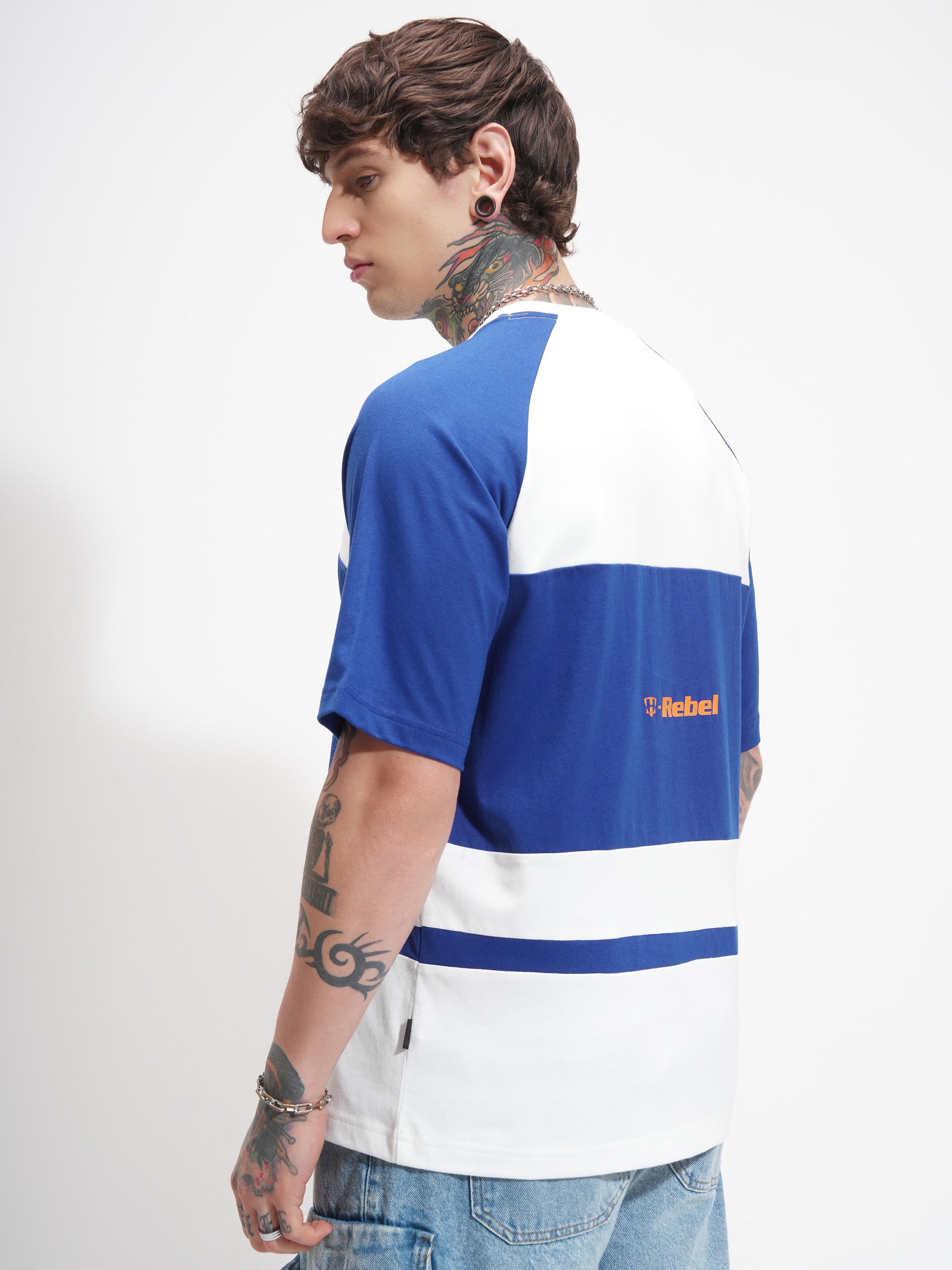 Highlander Men White Printed Round Neck Oversized Fit T-Shirt - White - Image 3
