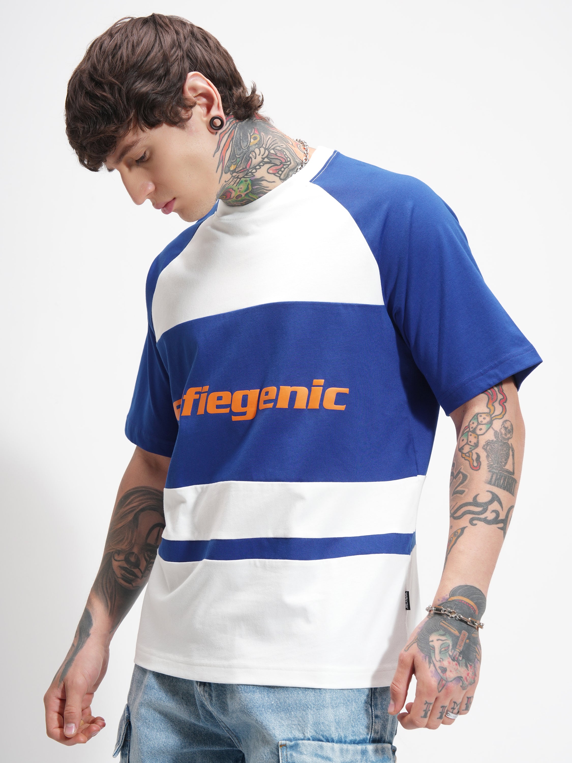 Highlander Men White Printed Round Neck Oversized Fit T-Shirt - White - Image 4