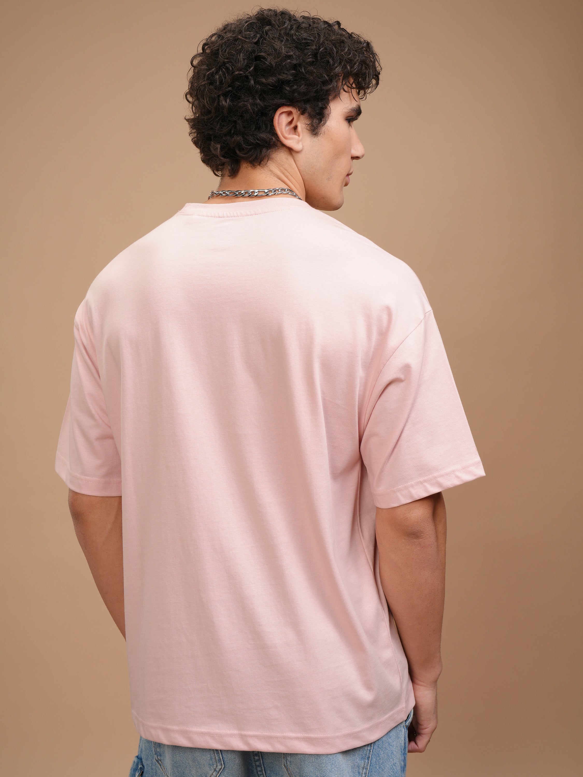 Highlander Men Pink Printed Oversized Fit T-Shirt - Pink - Image 3