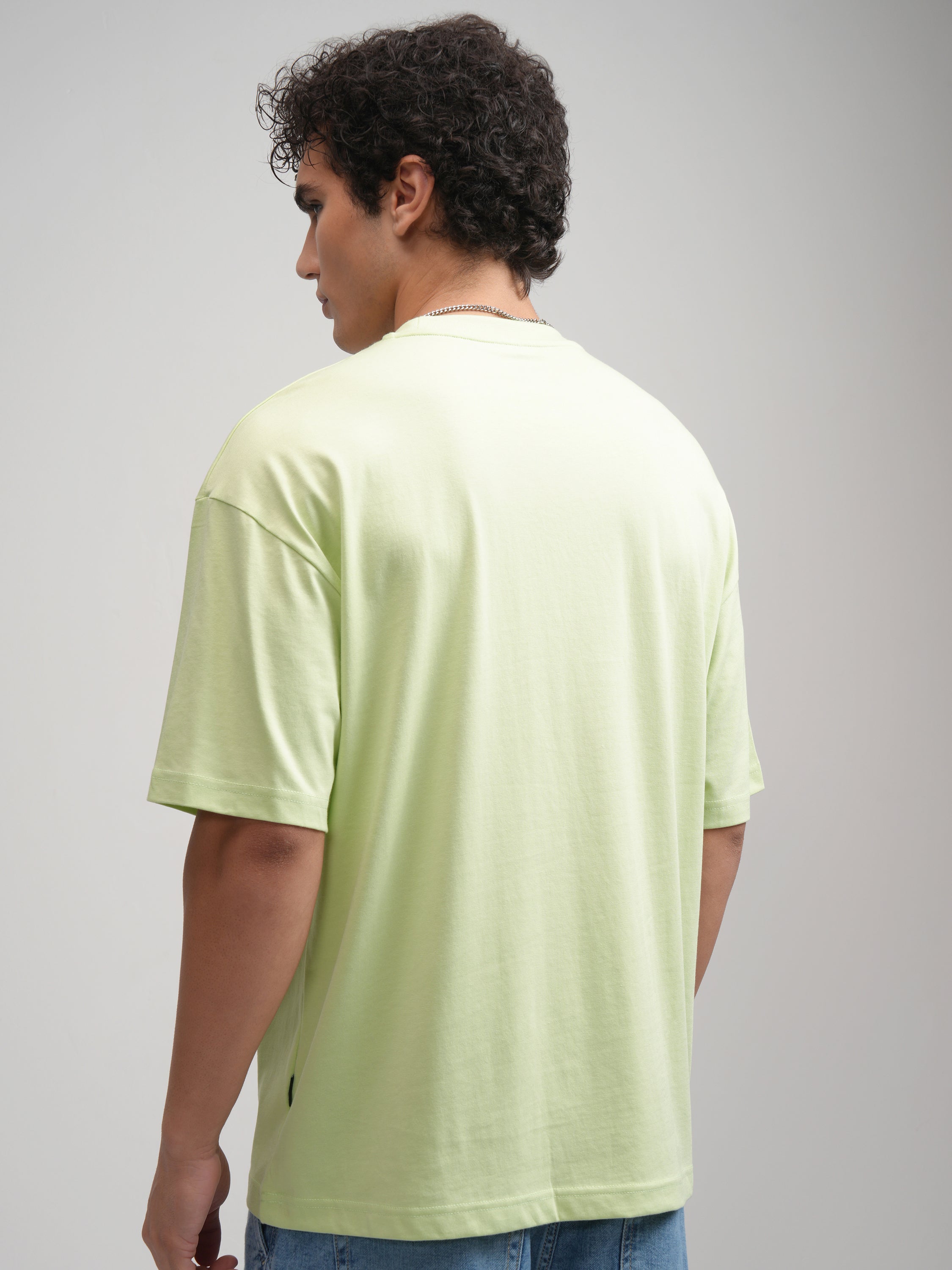 Highlander Men Green Printed Round Neck Oversized Fit T-Shirt - Green - Image 3