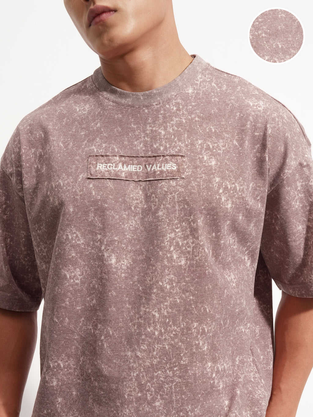 Highlander Men Purple Printed Round Neck Oversized Fit T-Shirt - Purple - Image 5