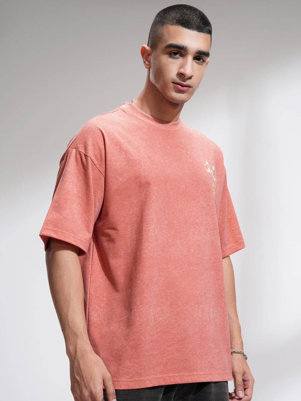 Highlander Men Rust Printed Round Neck Oversized Fit T-Shirt - Rust - Image 6