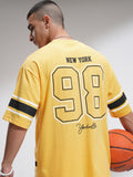 Highlander Men Yellow Printed Round Neck Oversized Fit T-Shirt - Yellow - Image 1