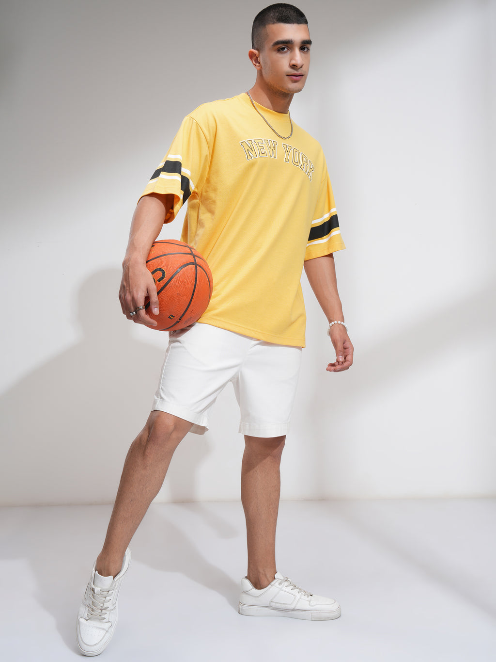 Highlander Men Yellow Printed Round Neck Oversized Fit T-Shirt - Yellow - Image 2
