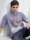 Highlander Men Lavender Printed Round Neck Relaxed Fit T-Shirt - Lavender - Image 1
