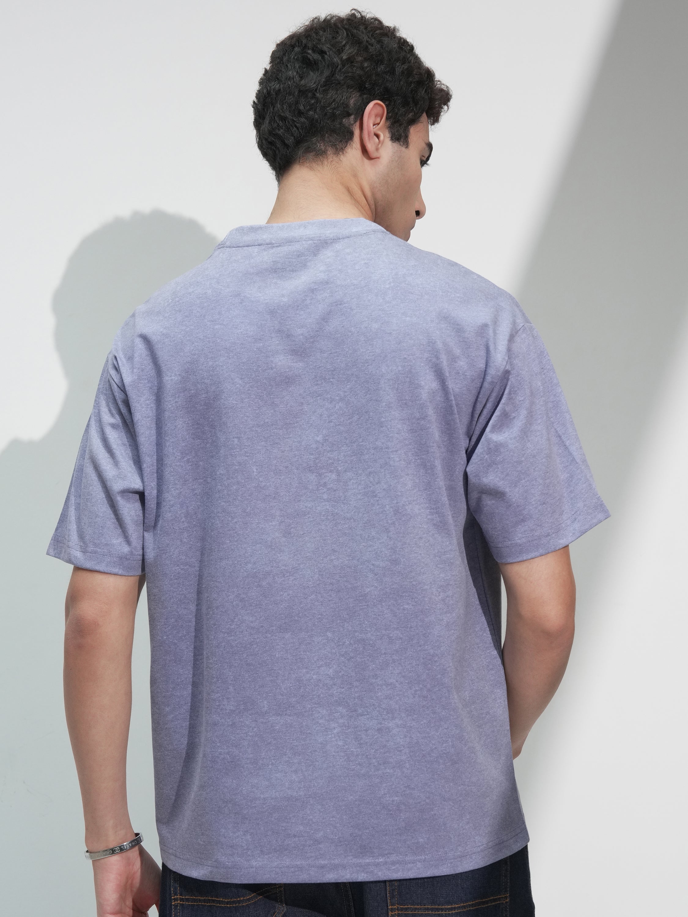 Highlander Men Lavender Printed Round Neck Relaxed Fit T-Shirt - Lavender - Image 3