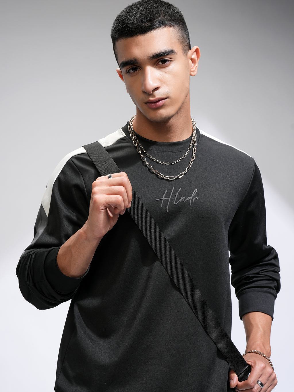 Highlander Men Black Printed Round Neck Relaxed Fit T-Shirt - Black - Image 1