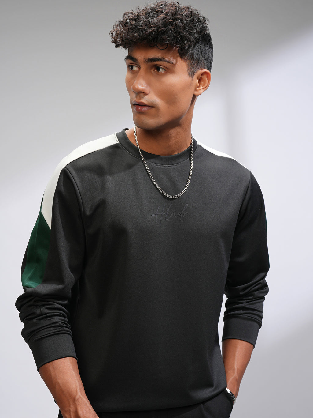 Highlander Men Black Solid Round Neck T-Shirt - Black - Image 1