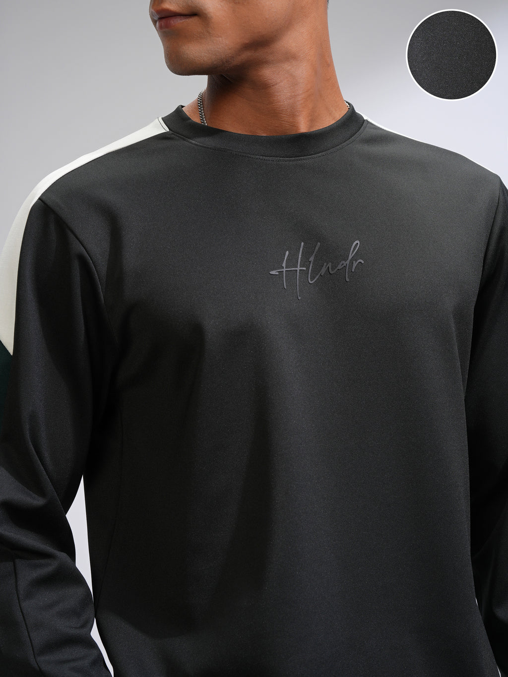 Highlander Men Black Solid Round Neck T-Shirt - Black - Image 5