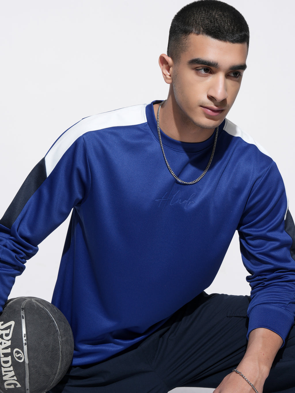 Highlander Men Blue Solid Round Neck Relaxed Fit T-Shirt - Blue - Image 1