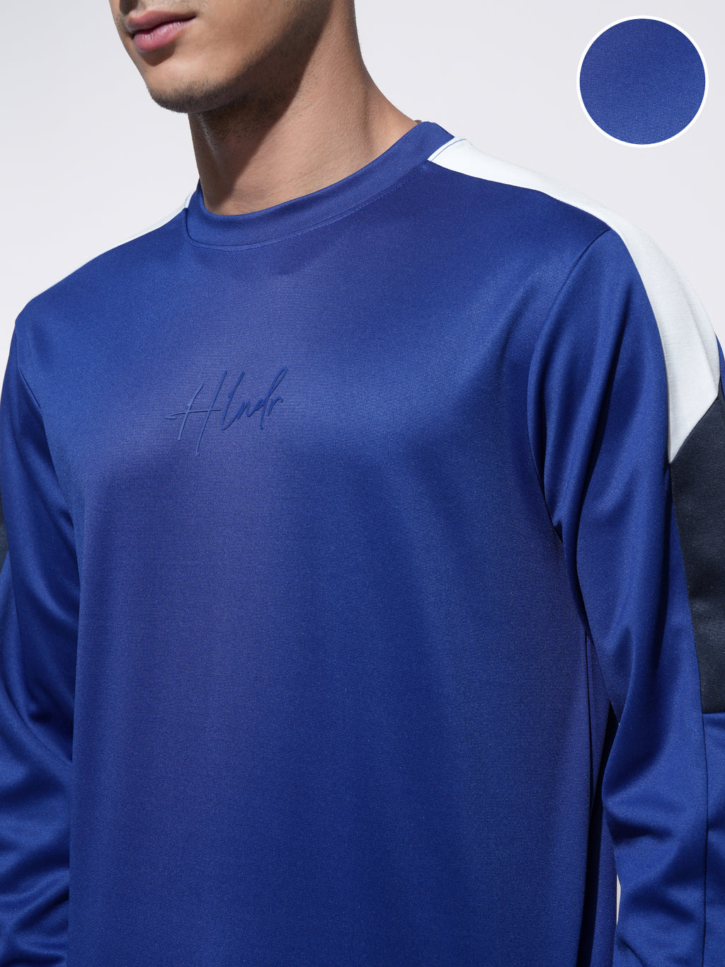 Highlander Men Blue Solid Round Neck Relaxed Fit T-Shirt - Blue - Image 5