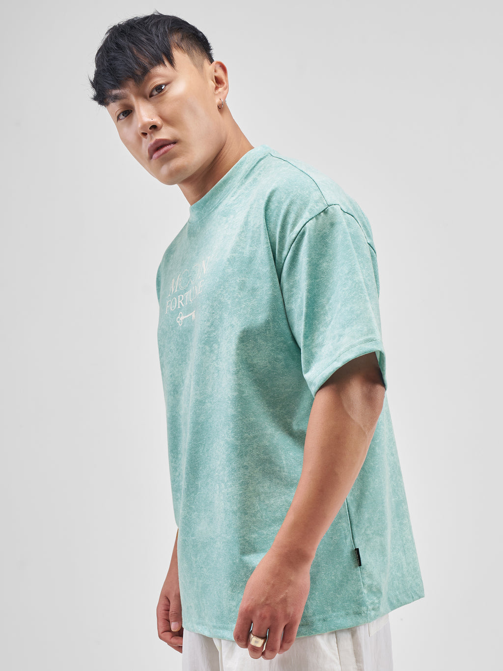 Highlander Men Green Printed Round Neck Oversized Fit T-Shirt - Green - Image 4
