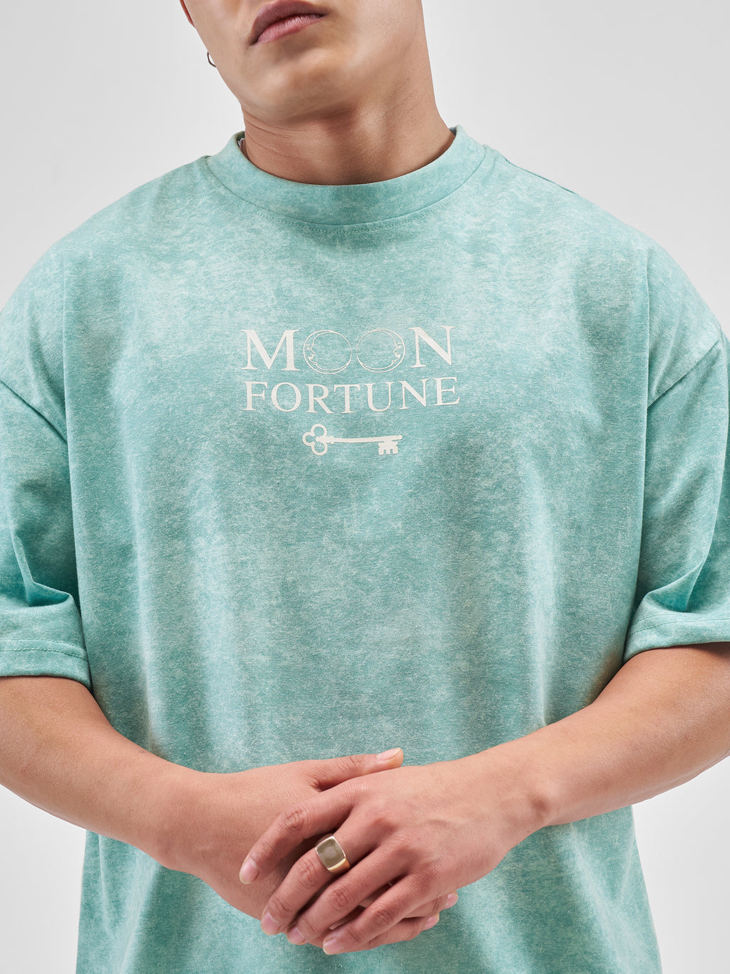 Highlander Men Green Printed Round Neck Oversized Fit T-Shirt - Green - Image 6