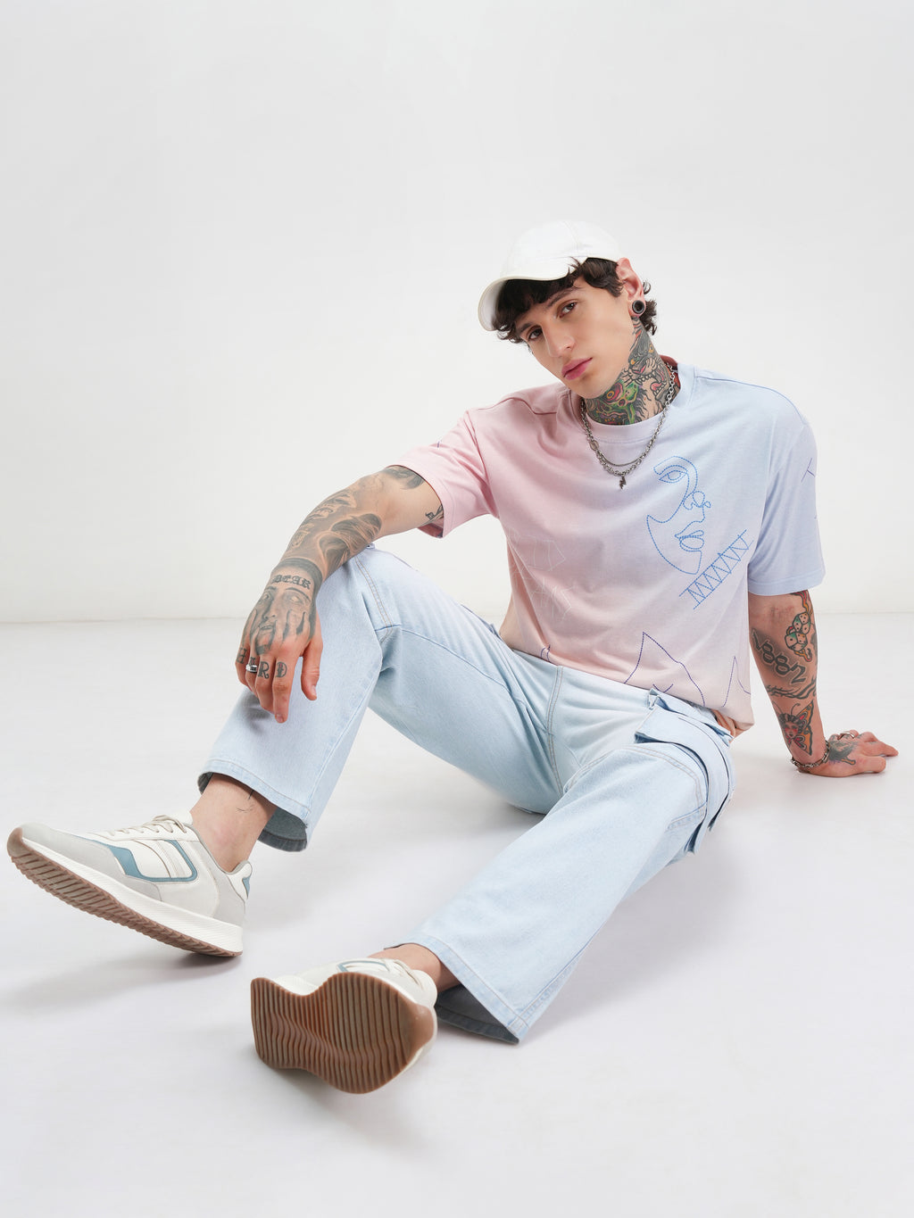 Highlander Men Multi Printed Round Neck Oversized Fit T-Shirt - Multi - Image 2