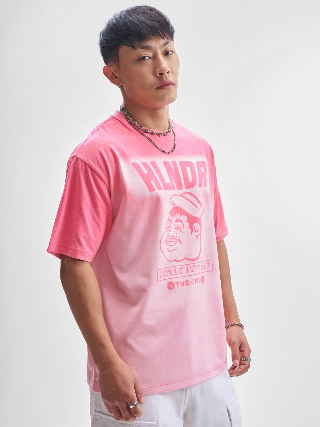 Highlander Men Pink Printed Round Neck T-Shirt - Pink - Image 6