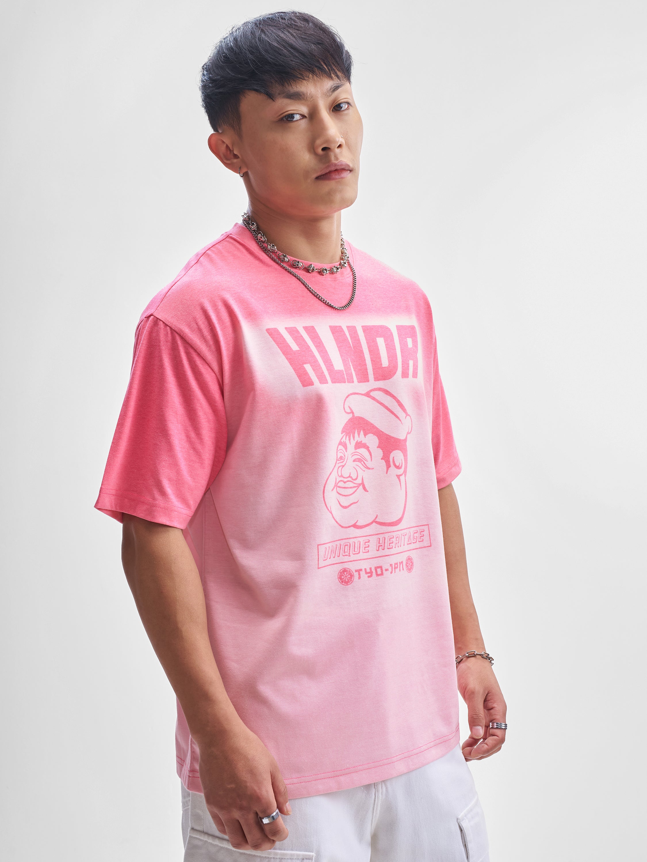 Highlander Men Pink Printed Round Neck T-Shirt - Pink - Image 6