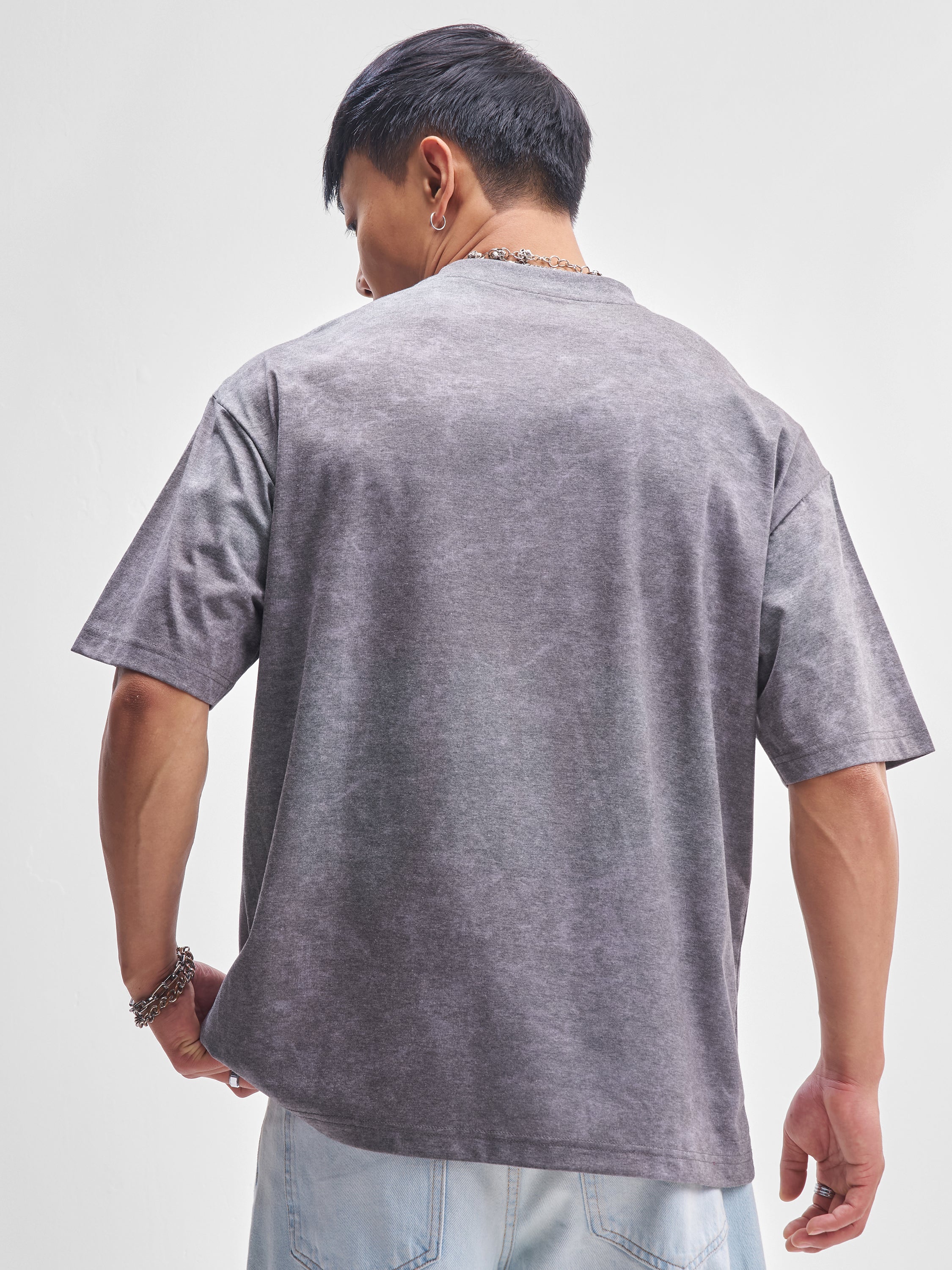 Highlander Men Grey Printed Round Neck T-Shirt - Grey - Image 3