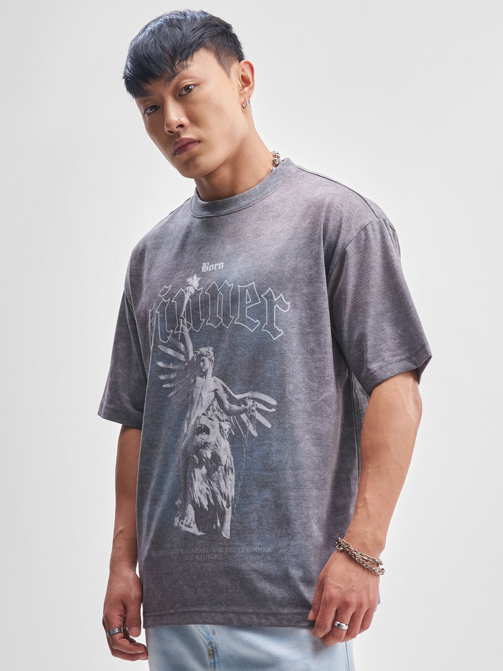 Highlander Men Grey Printed Round Neck T-Shirt - Grey - Image 4