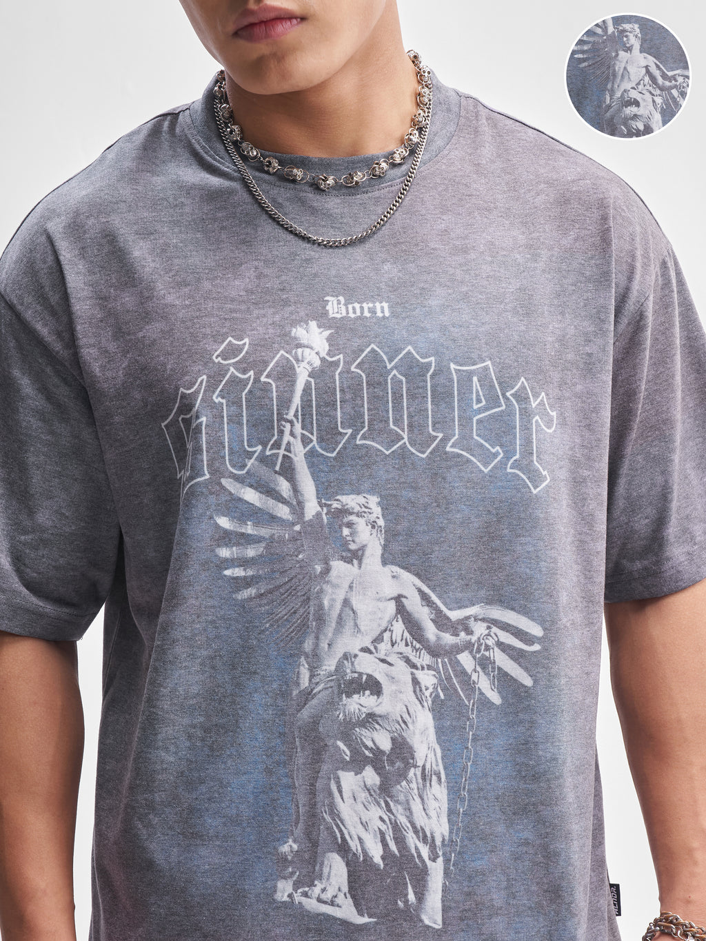 Highlander Men Grey Printed Round Neck T-Shirt - Grey - Image 5