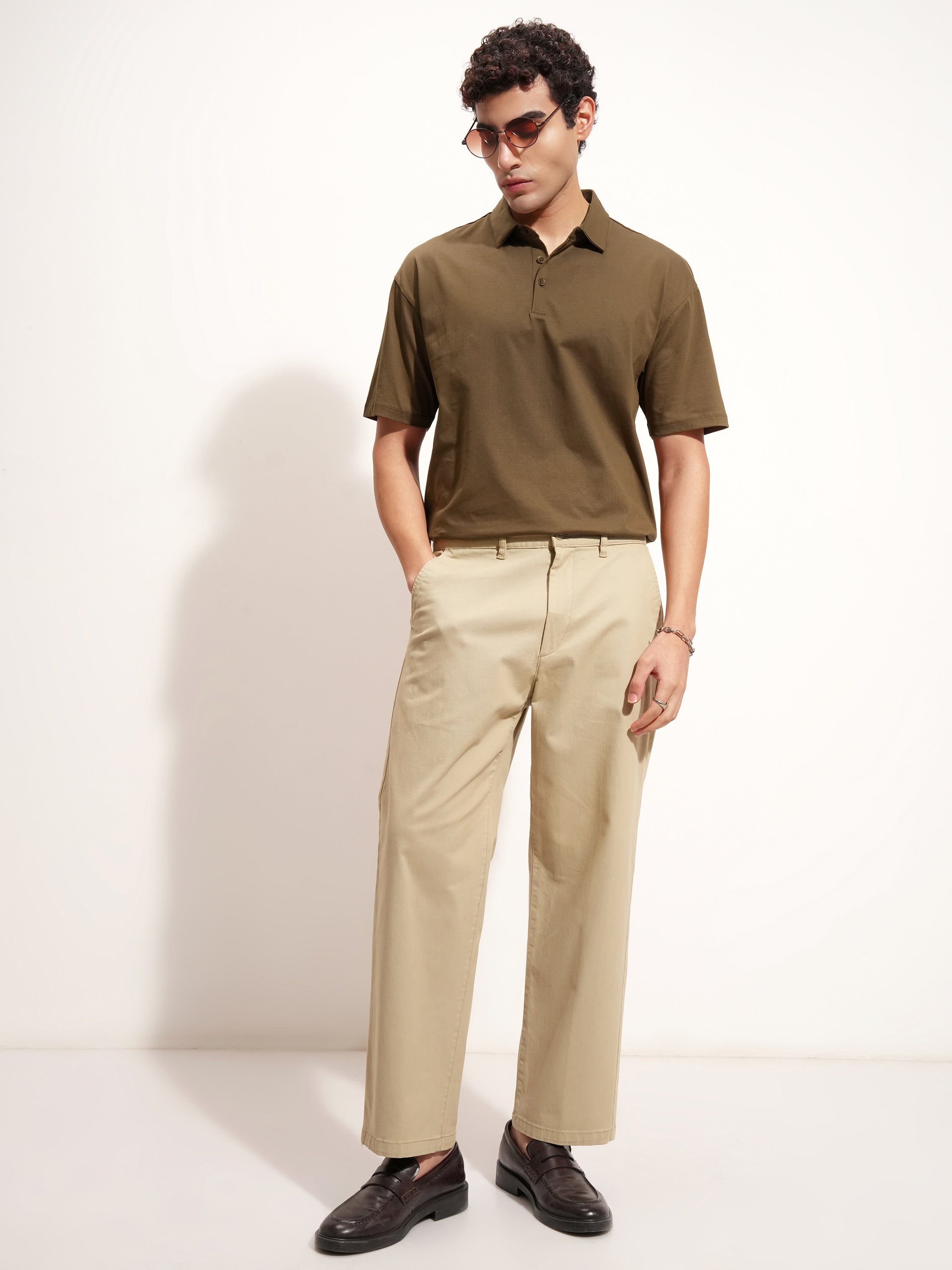 Highlander Men Brown Solid Polo Collar T-Shirt - Brown - Image 2