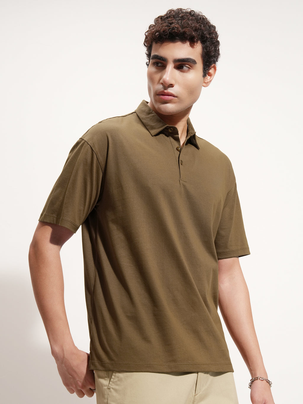 Highlander Men Brown Solid Polo Collar T-Shirt - Brown - Image 6