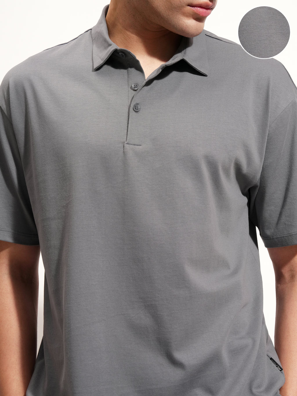 Highlander Men Grey Solid Polo Collar T-Shirt - Grey - Image 5
