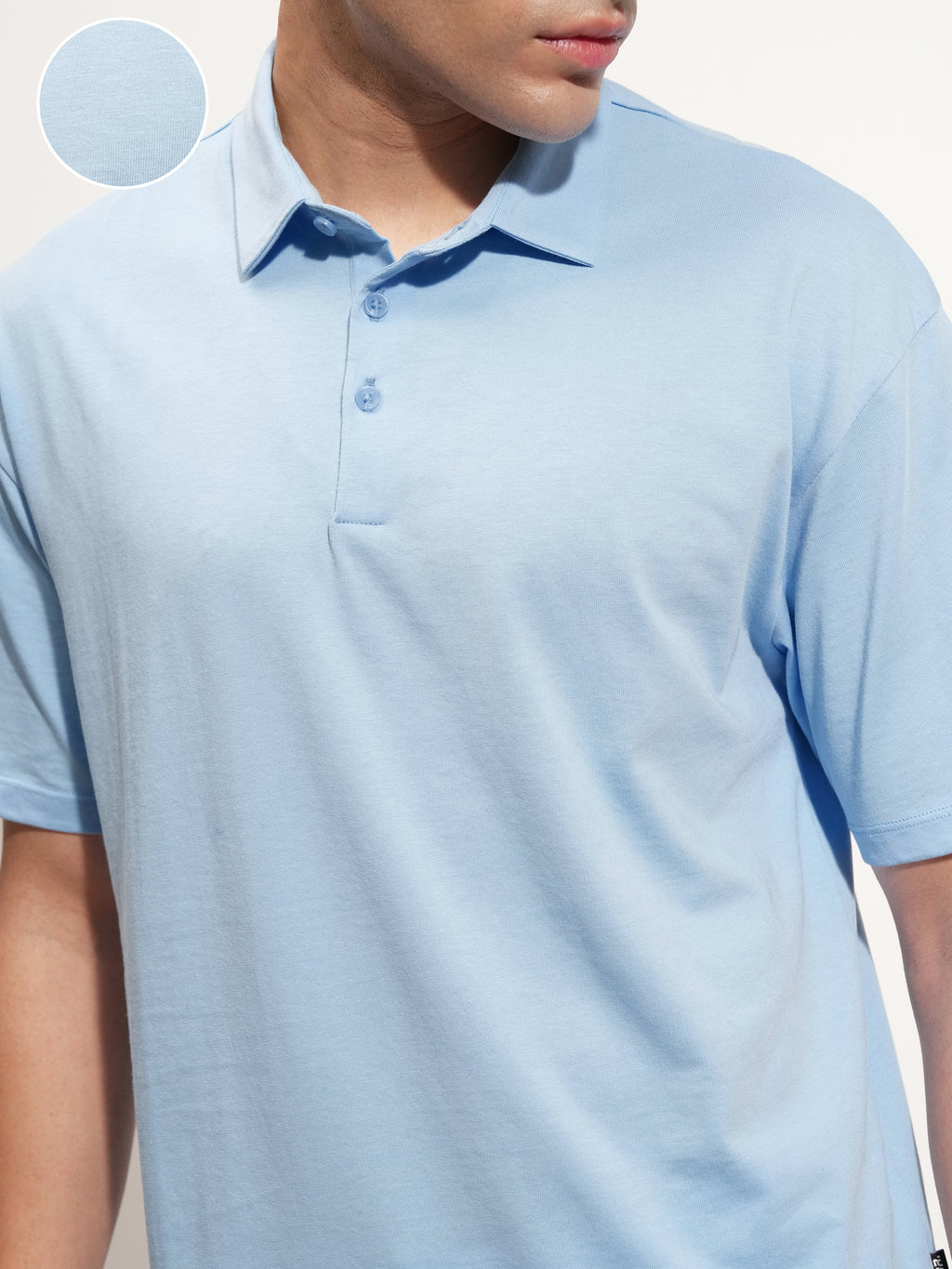Highlander Men Blue Solid Polo Collar T-Shirt - Blue - Image 5