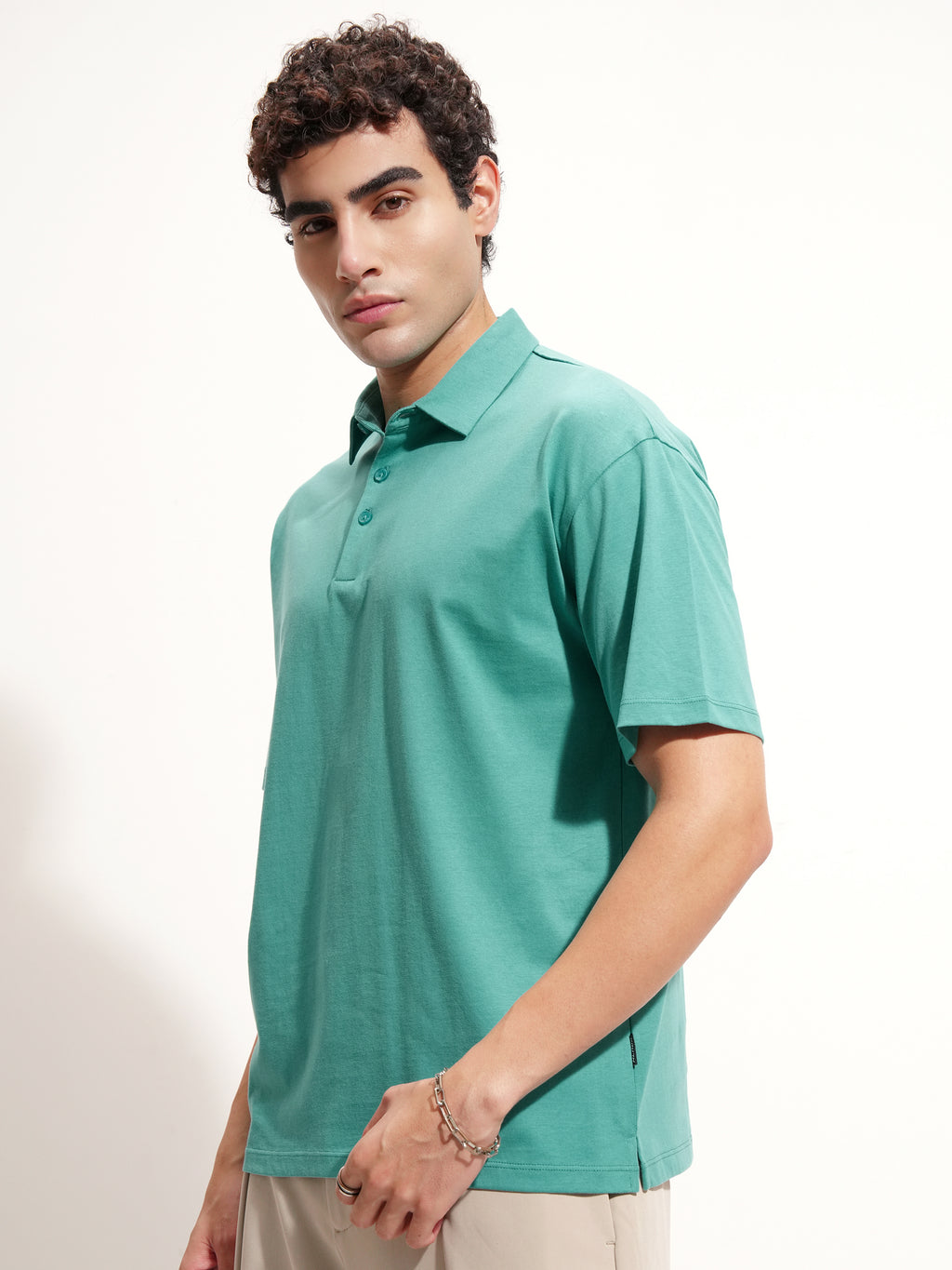 Highlander Men Sage Solid Polo Collar T-Shirt - Sage - Image 4