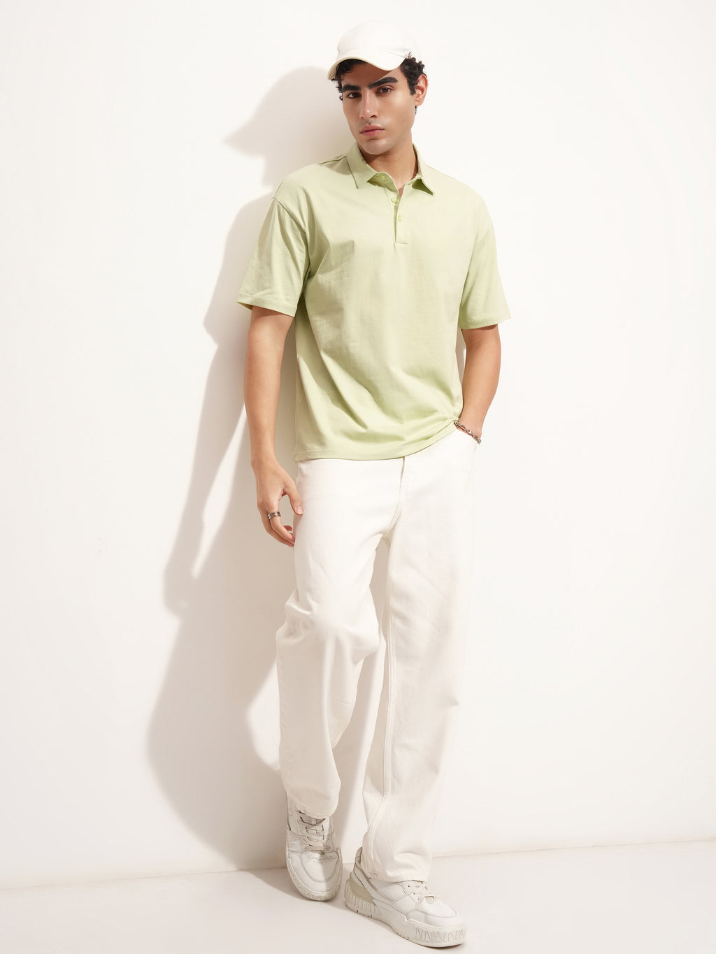 Highlander Men Green Solid Polo Collar T-Shirt - Green - Image 2