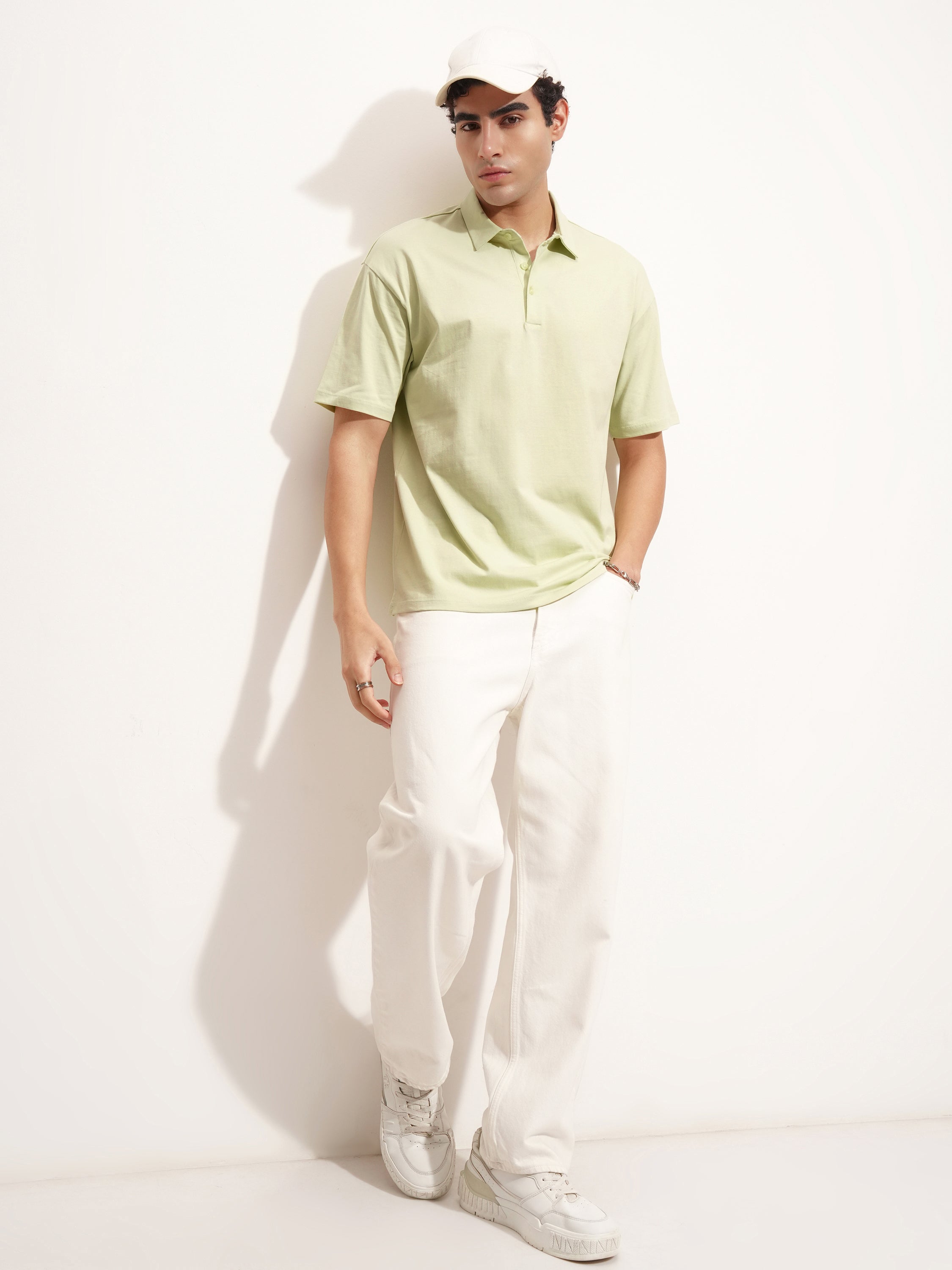 Highlander Men Green Solid Polo Collar T-Shirt - Green - Image 2