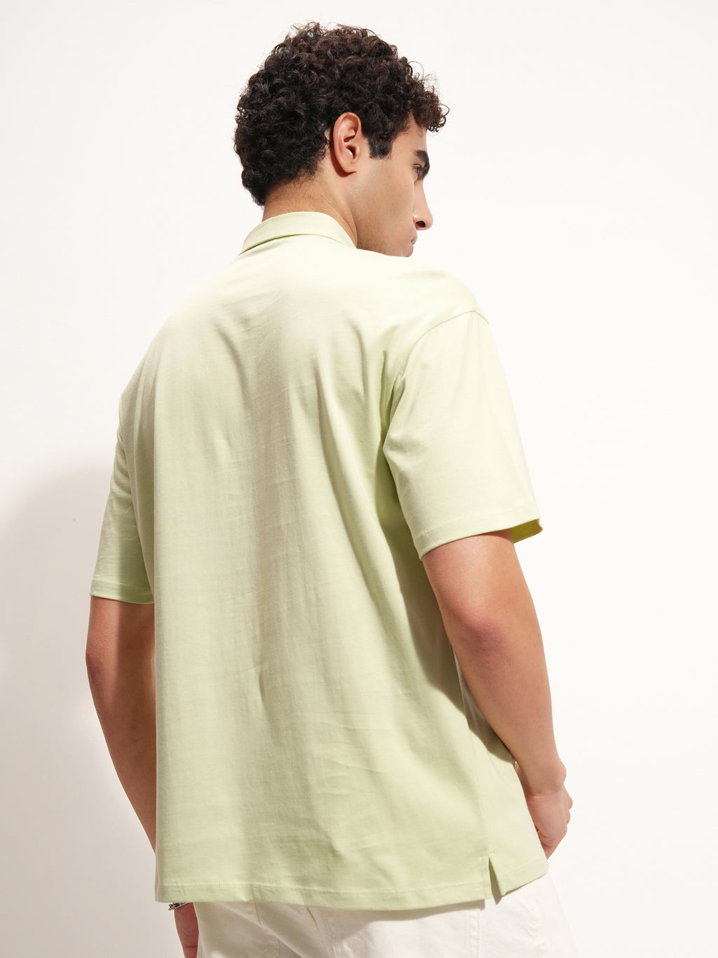 Highlander Men Green Solid Polo Collar T-Shirt - Green - Image 3