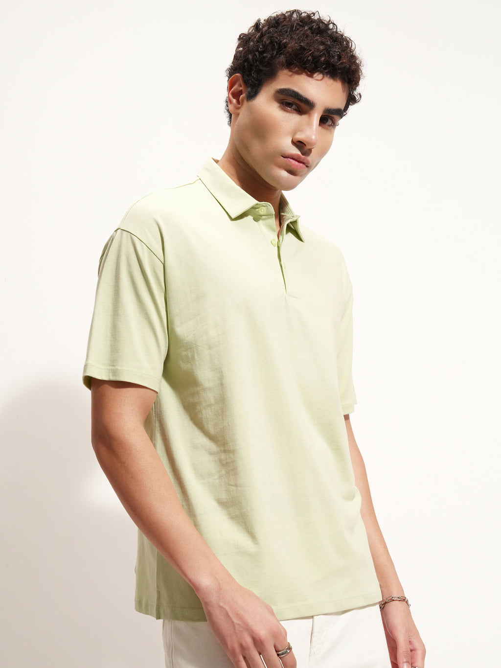 Highlander Men Green Solid Polo Collar T-Shirt - Green - Image 6
