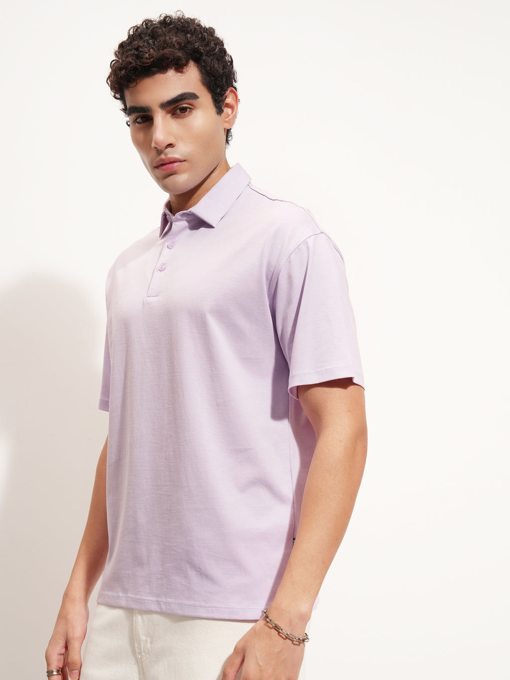 Highlander Men Lavender Solid Polo Collar T-Shirt - Lavender - Image 4