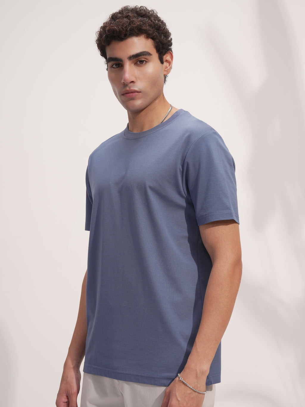 Highlander Men Blue Solid Round Neck T-Shirt - Blue - Image 4