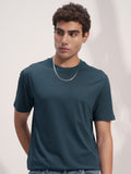 Highlander Men Teal Solid Round Neck T-Shirt - Teal - Image 1
