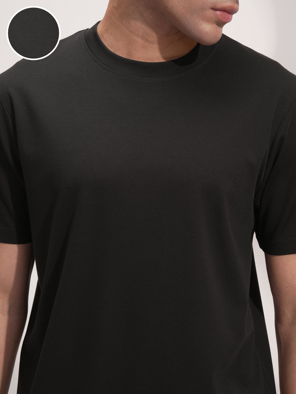 Highlander Men Black Solid Round Neck T-Shirt - Black - Image 5