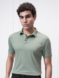Highlander Men Green Solid Polo Collar T-Shirt - Green - Image 1